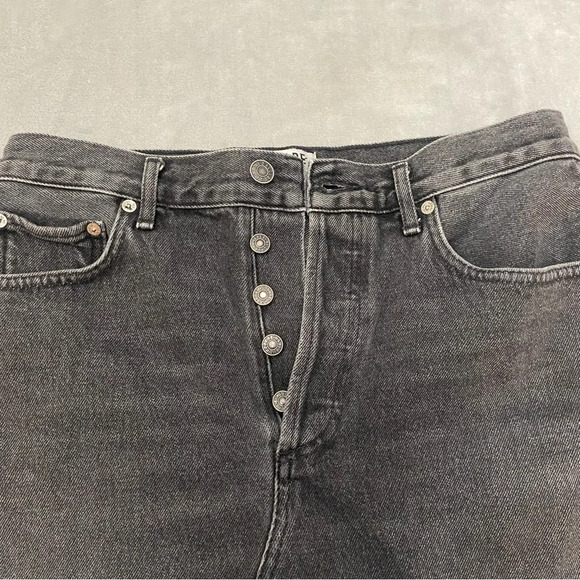 Agolde Quinn High Rise Denim Mini Skirt/Black-Gray 27361 - Picture 11 of 11